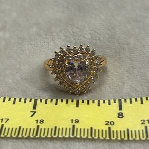 Adjustable Gold plated Heart-Shaped Ring